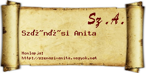 Szénási Anita névjegykártya